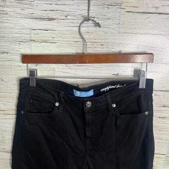 7 For All Mankind B(air) High Rise Cropped Boot Cut Jeans black size 29 - Picture 3 of 8